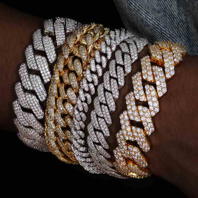 Radiant Moissanite Cuban Bracelet Orange Preference