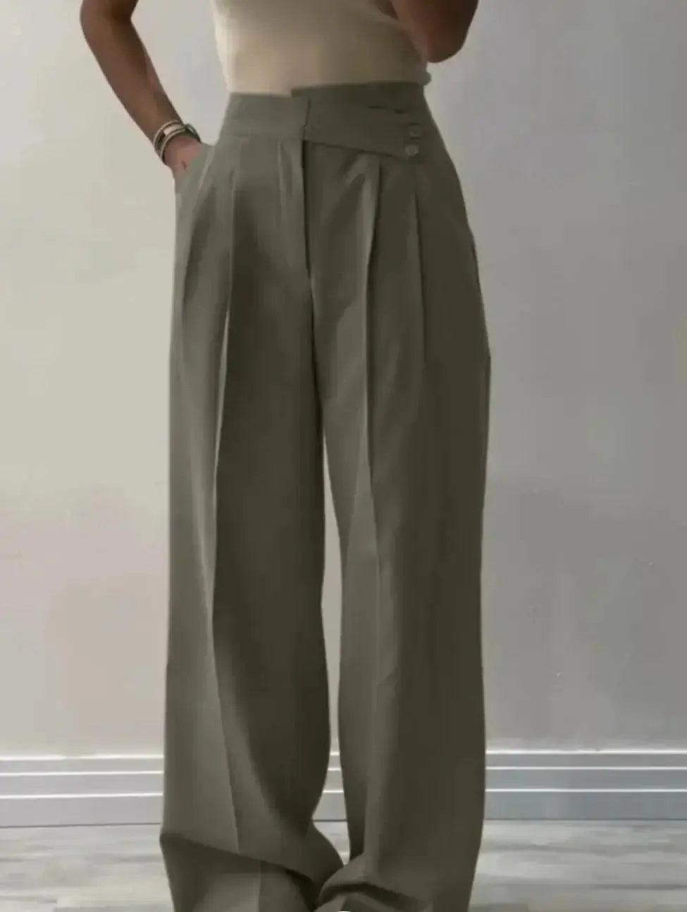 Stylish Men's Wide-Leg Pants Orange Preference