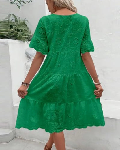Elegant Lace Midi Dress Orange Preference