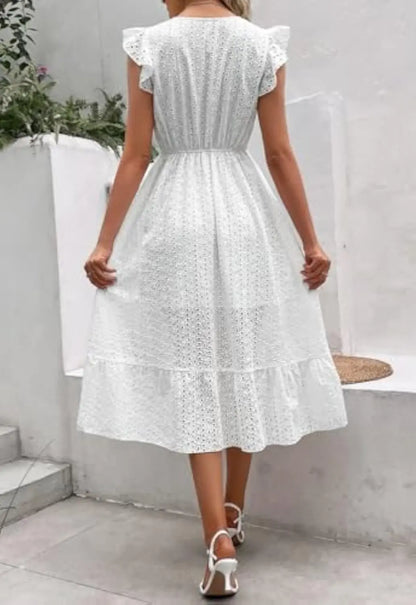 Flutter Sleeve Summer Dress Orange Preference