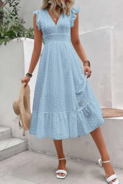 Flutter Sleeve Summer Dress Orange Preference